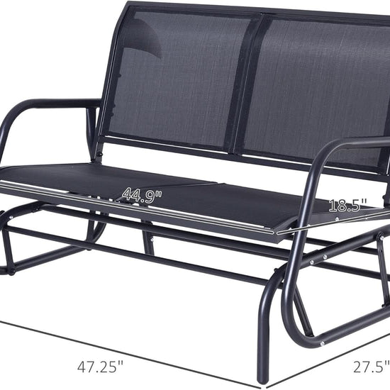 Two Person Outdoor Glider Bench with Steel Frame-2