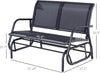 Two Person Outdoor Glider Bench with Steel Frame-2