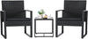 Black All-Weather Wicker Patio Conversation Set, 3-Piece