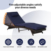 Outdoor Wicker Chaise Lounge with Adjustable Backrest, Armrests and