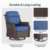Wicker Swivel Rocker Chair Set with Side Table (3-Piece)