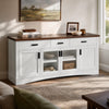 Bayfront 67" White TV Console with Glass Doors