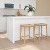 Blonde Rubberwood Counter Height Bar Stool, Set of 2