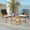 Acacia & Wicker Bistro Set — 3 Piece