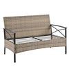 4-Piece PE Wicker Conversation Set with Black Metal Table