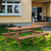 Coastal Solid Wood Picnic Table — Seats 8
