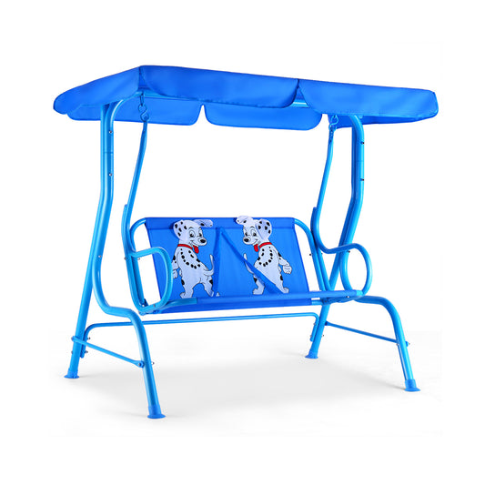 Kids' Canopy Swing Bench, 2-Seat Outdoor Glider