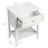Pine 2-Drawer Nightstand & End Side Table, White