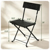 3-Piece Folding PE Rattan Bistro Set, Black Wicker