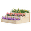 Three-Tier Elevated Fir Wood Raised Garden Bed