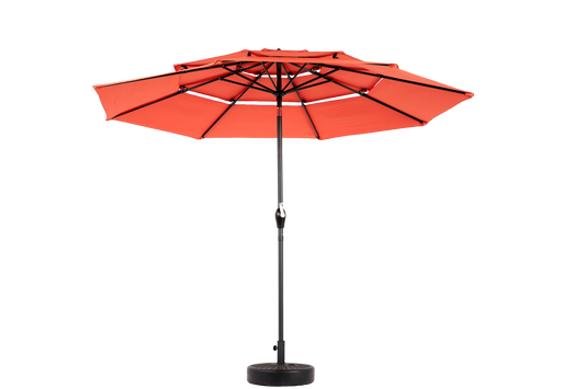 10 Ft 3-Tier Auto-Tilt Patio Umbrella, Orange