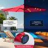 10 Ft Solar LED Patio Umbrella, Red