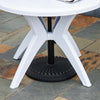 Round Outdoor Dining Table with Umbrella Hole — Seats 4, White
