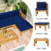 5-Piece Outdoor Sectional Sofa Set Solid Acacia Wood Beige with