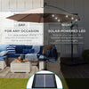 10-Foot Solar LED Offset Patio Umbrella with Easy Tilt