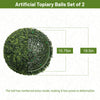 18.5" Artificial Topiary Boxwood Balls, Dark Green Faux Plant Decor