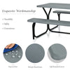 Gray HDPE Picnic Table & Bench Set