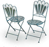 3-Piece Folding Bistro Set, Light Blue Outdoor Patio Furniture