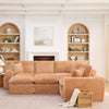 Modern Boucle L-Shaped Sectional Sofa with Two Moveable Ottomans,