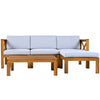 5-Piece Outdoor Sectional Sofa Set Solid Acacia Wood Beige with