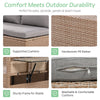 TOMAx 5- Piece Outdoor Patio Rattan Sofa Set  Sectional PE Wicker L- Shaped Garden Furniture Set With 2 Extendable Side Tables  Dining Table And Washable Covers For Backyard  Poolside  Indoor  Brown