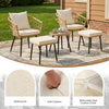 5-Piece Patio Conversation Set with Cushioned Chairs & Ottoman
