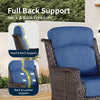Wicker Swivel Rocker Chair Set with Side Table (3-Piece)
