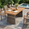 Outdoor Acacia Wood Dining Table with Handwoven Wicker Legs – Teak
