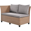 Rattan L-Shaped Patio Sectional — 5-piece outdoor wicker sectional sofa set with cushions