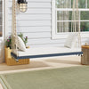 Acacia Wood Porch Swing Chair, Gray, with Cushioned Seat for Patio