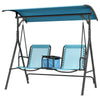 Two-Seat Patio Swing with Adjustable Canopy and Storage