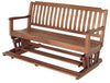 60" Brown Solid Teak Outdoor Glider Bench-0