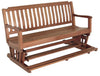 60" Brown Solid Teak Outdoor Glider Bench-1