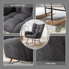 Teddy Fleece Wingback Glider Rocker with Side Storage Pocket, Grey