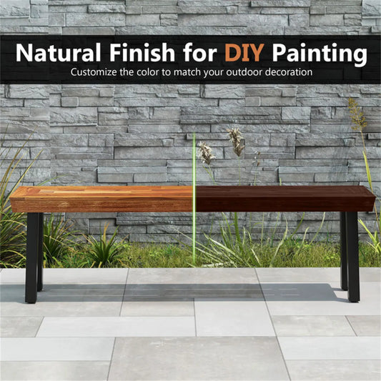 Acacia Wood Outdoor Dining Bench, 60" Backless