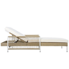 All-Weather PE Rattan Chaise Lounge, Beige