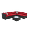 5-Piece PE Wicker Patio Sofa Set with Coffee Table