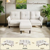 Beige 83" Contemporary Sectional Sofa with Ottoman