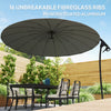 9 Ft Cantilever Patio Umbrella with 16 Fibreglass Ribs