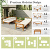 Acacia Wood Modular Sectional — 6 Piece