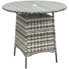 Rattan Outdoor Coffee Table with Umbrella Hole — Grey