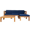 5-Piece Outdoor Sectional Sofa Set Solid Acacia Wood Beige with