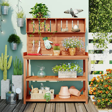 Farmhouse Potting Bench — 65 Inch