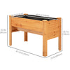 Fir Wood Raised Garden Planter with Tool Hooks, 48" Wide