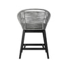 38" Light Gray Solid Wood Low back Outdoor Bar Height chair with Footrest-1