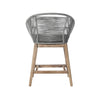38" Light Gray Solid Wood Outdoor Bar Height Chair with Footrest