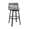 33" Light Gray Metal Swivel Bar Height Chair with Footrest
