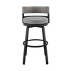33" Light Gray Metal Swivel Bar Height Chair with Footrest