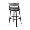 33" Light Gray Metal Swivel Bar Height Chair with Footrest
