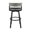 33" Light Gray Metal Swivel Bar Height Chair with Footrest